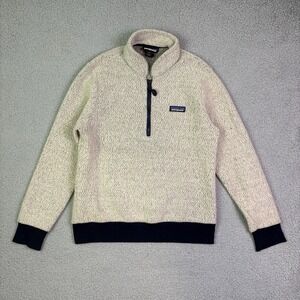 Patagonia 1/4 Zip Fleece Womens Small Beige Oatmeal Woolyester Pullover